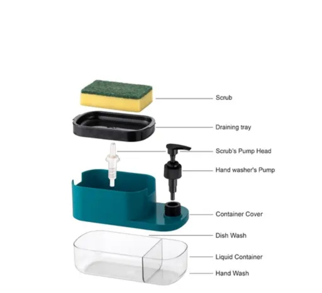 3-in-1 Soap Dispenser with Sponge Holder