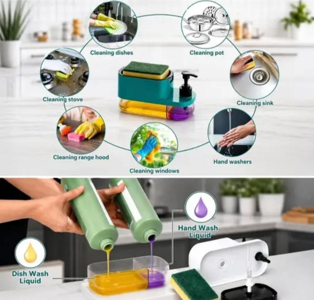 3-in-1 Soap Dispenser with Sponge Holder